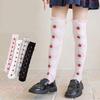 Baby Girls Long Tube Socks Spring Autumn Summer Thin Kids Strawberry Printed Socks Over Knee Length Stockings