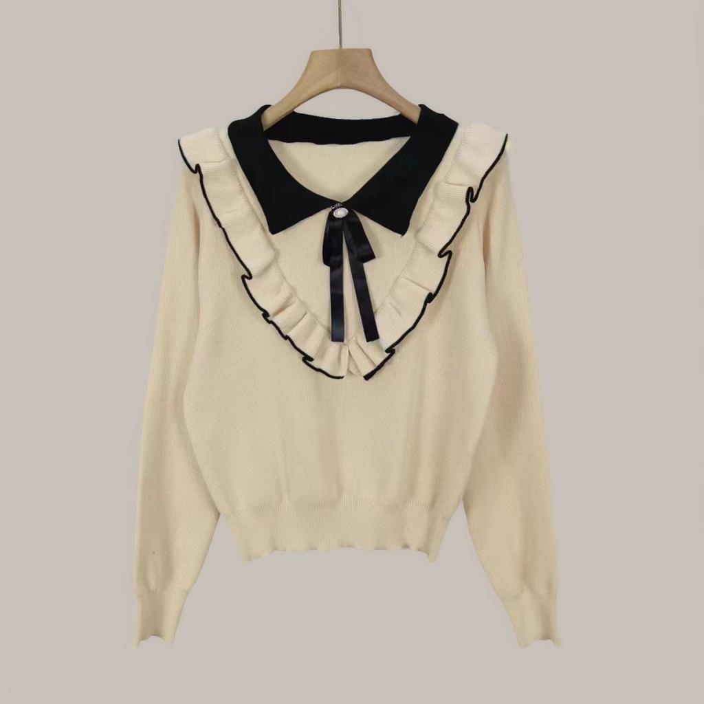 Baby Collar Sweater for Women's Autumn and Winter Fashion Knitwear Women's Winter Warm Base Shirt