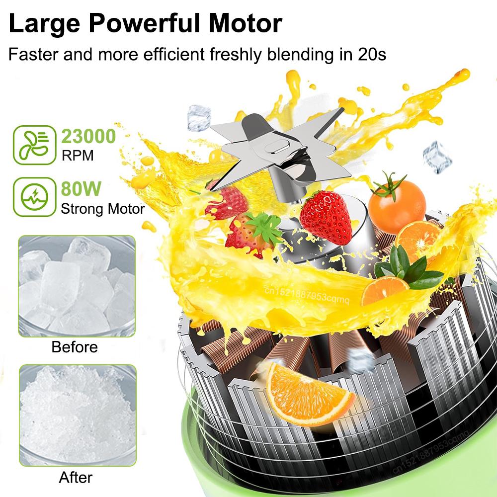 Electric Juicer Portable Freshly Squeezed Fruit Juice Smoothie Milkshake Juicer Cup USB Rechargeable for Kitchen Camping Juicer