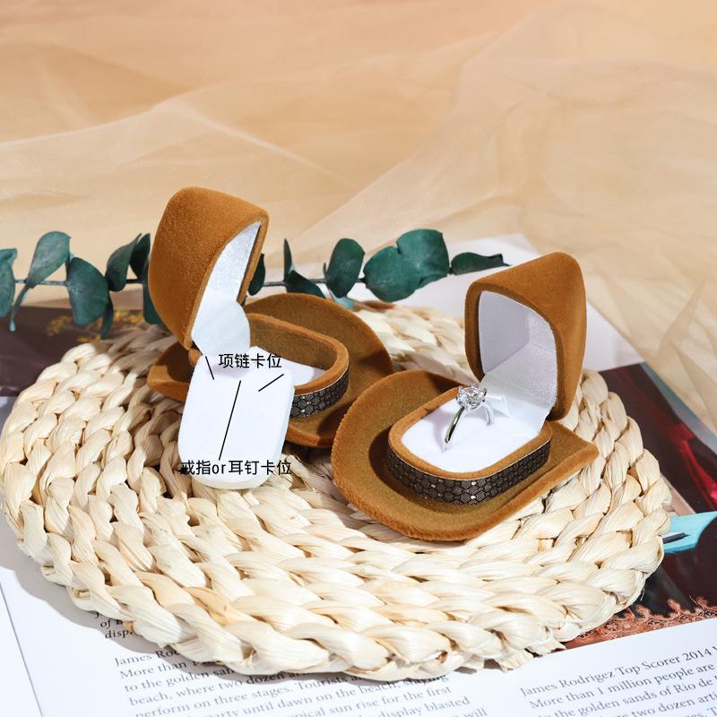 Personalized Cartoon Ring Box Western Cowboy Hat Box