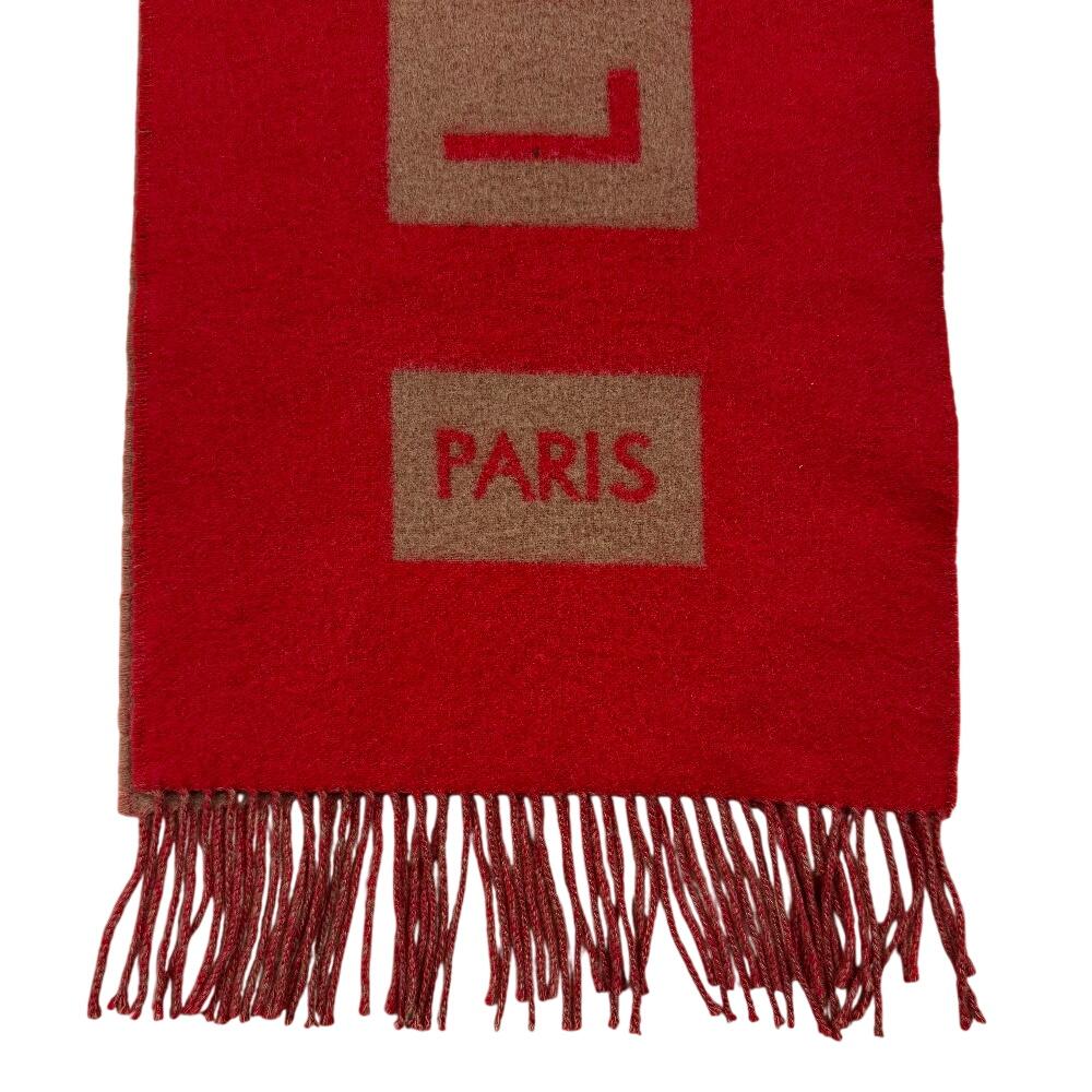 LOUIS VUITTON M71295 LV logo Monogram pattern cashmere Echarpe Baroda Scarf Red cashmere Women Used