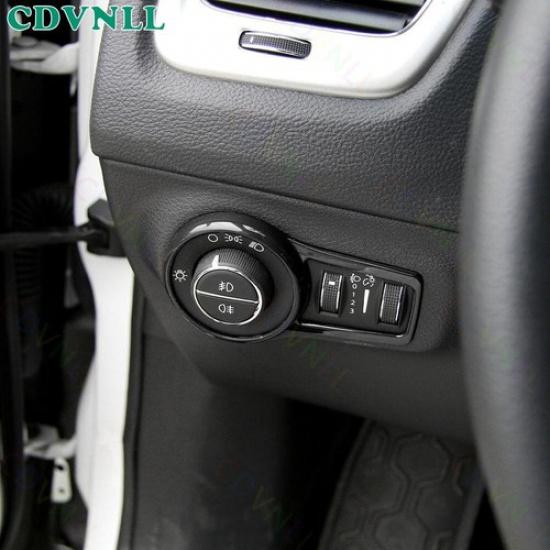 Headlight Switch Control Frame Cover 1* For Jeep Compass 2017- Bright Black