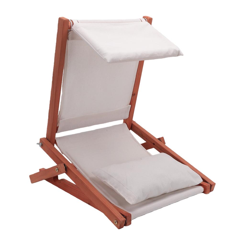 Foldable Beach Sunbathing Headrest Sunshade Chair Portable Wooden Beach Headrest Sunshade with Pillow