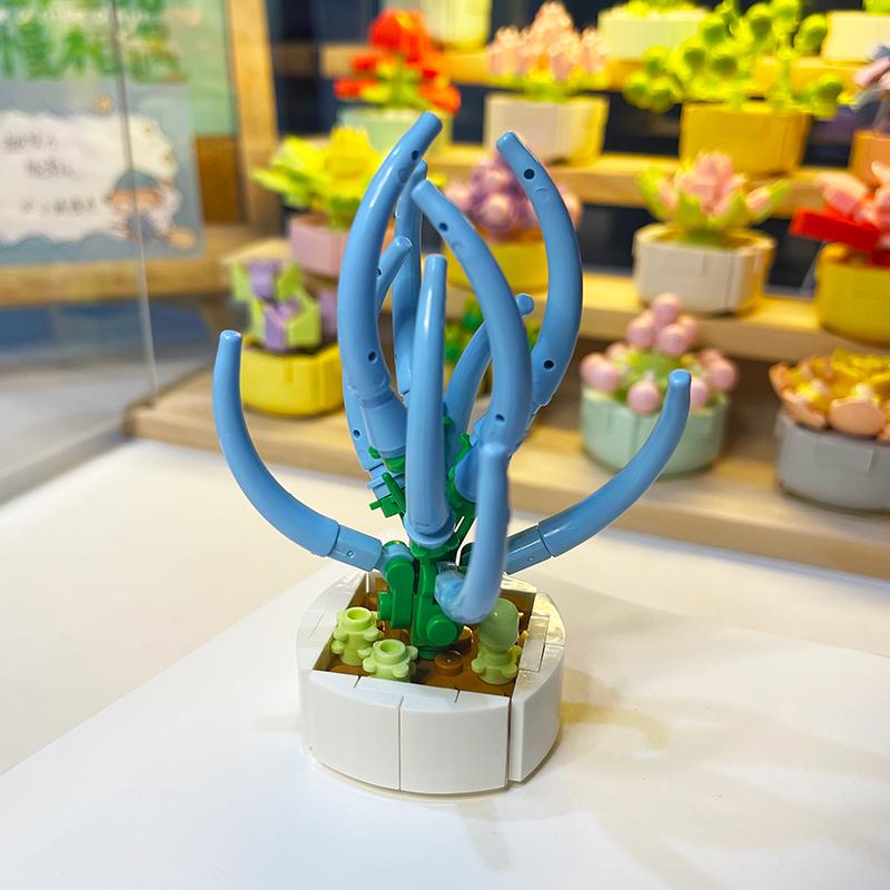 Topfkultur Blume Baustein Ziegel DIY Pflanze Spielzeug Weihnachtsgeschenk für Mädchen Erwachsene Kind Simulation süße Desktop-Dekorationen
