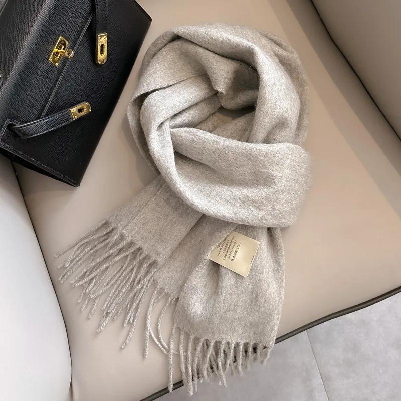Winter Narrow Scarf 28 Color 100% Wool Scarf Hot Selling Solid Color Scarf Men's and Women's Universal Warm and Cold Proof Scarf