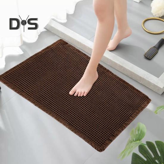 Floor Mat Quick Absorbent Thickened Quick-Drying 3D Texture Anti-Slip Bottom Dirt-trapping Entry Rug Multipurpose Bath Shower Sink Kitchen Carpet