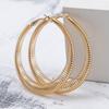 European Exaggeration Round Statement Earrings for Women Big Hoop Earring Vintage Wedding Party Punk Spring Coil Circle Jewelry