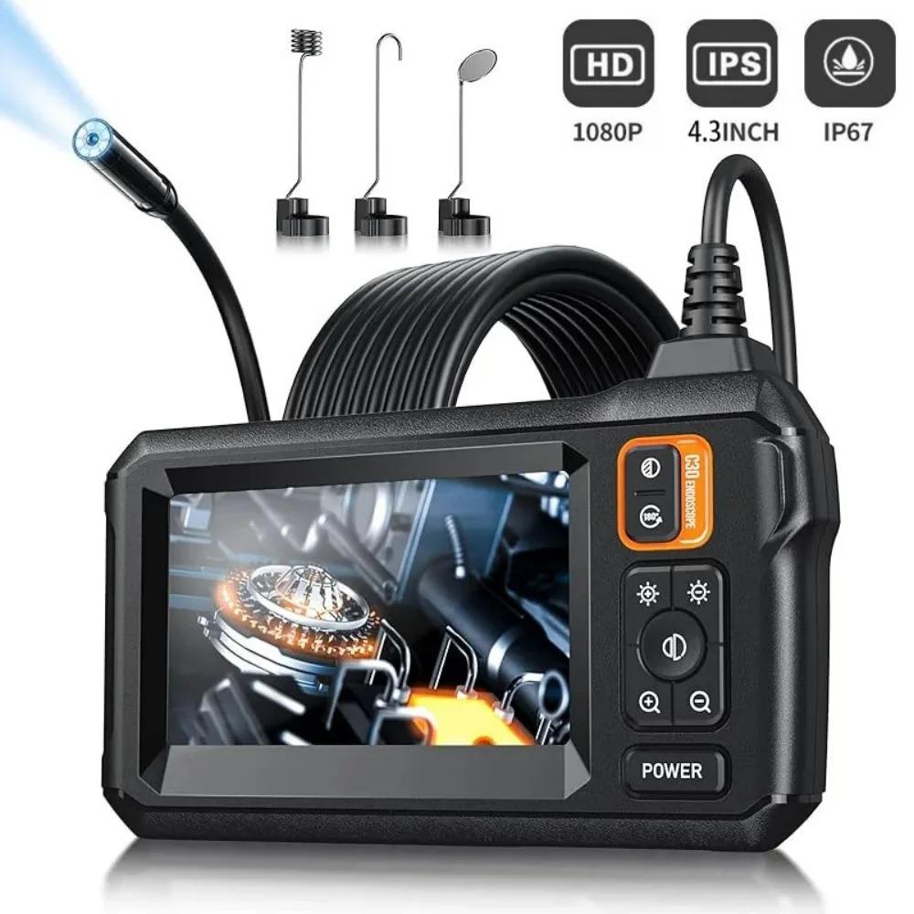 Portable handheld HD car endoscope with screen, 8mm lens pipeline inspection camera 1m олова