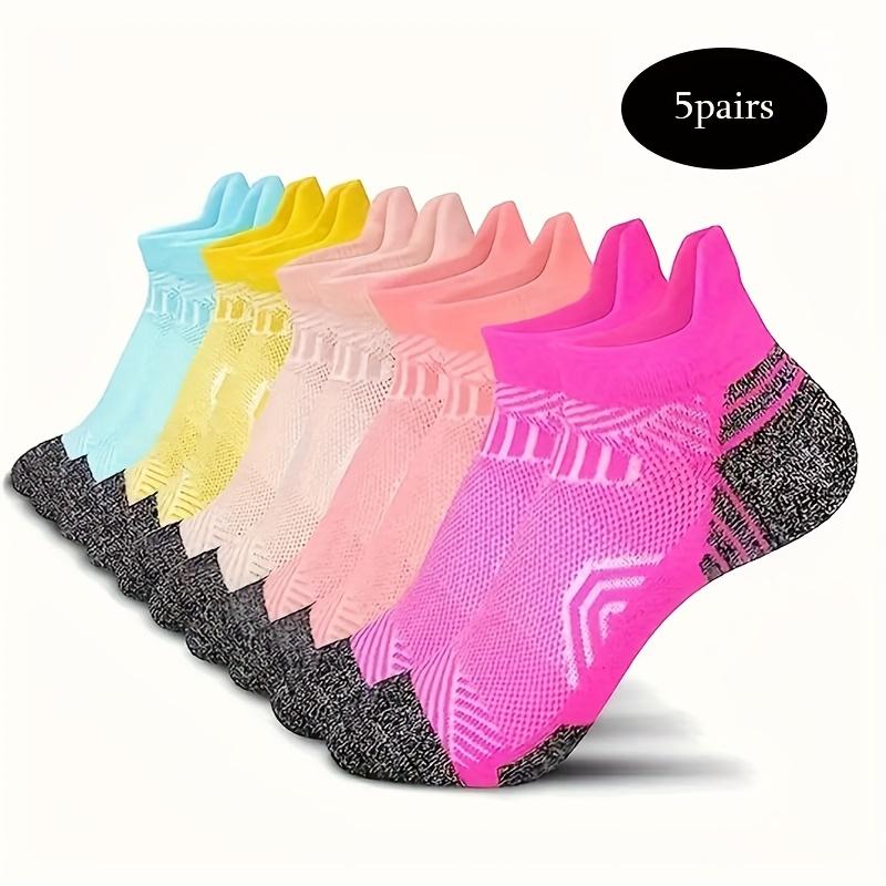 5 Pack Low-Cut Compression Socks with Breathable Arch Support for Running and Casual Wear