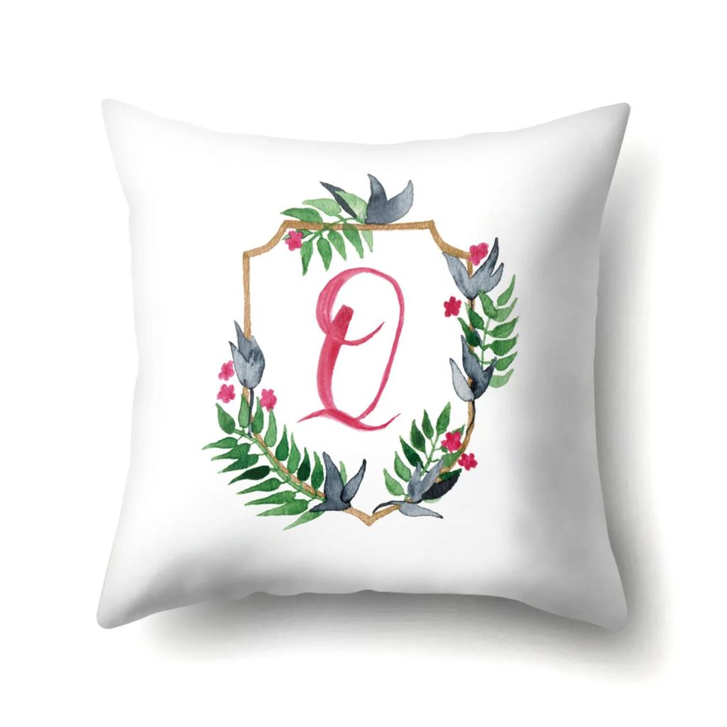 Creative Wreath Letter Pillowcase Office Cushion Cover Living Room  Waist