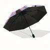 Kuromi,Kawaii Automatic Folding Umbrella-Simple 8-Rib Design, Bright Cartoon Pattern, Durable Iron Frame, Suitable For Travel, Outdoor, Beac