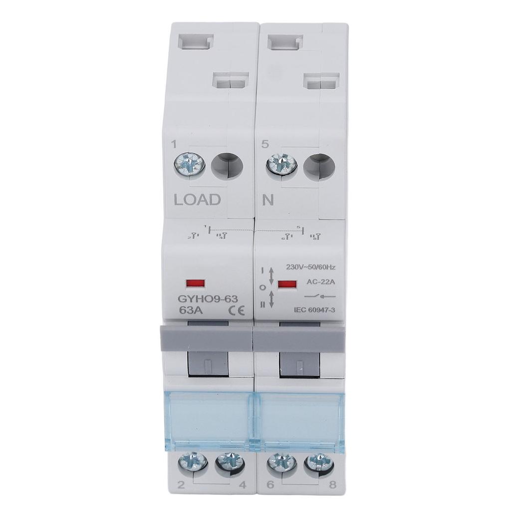 Manual Transfer Switch 2P 63A DIN35mm Rail Mount Double Power Generator Transfer Switch