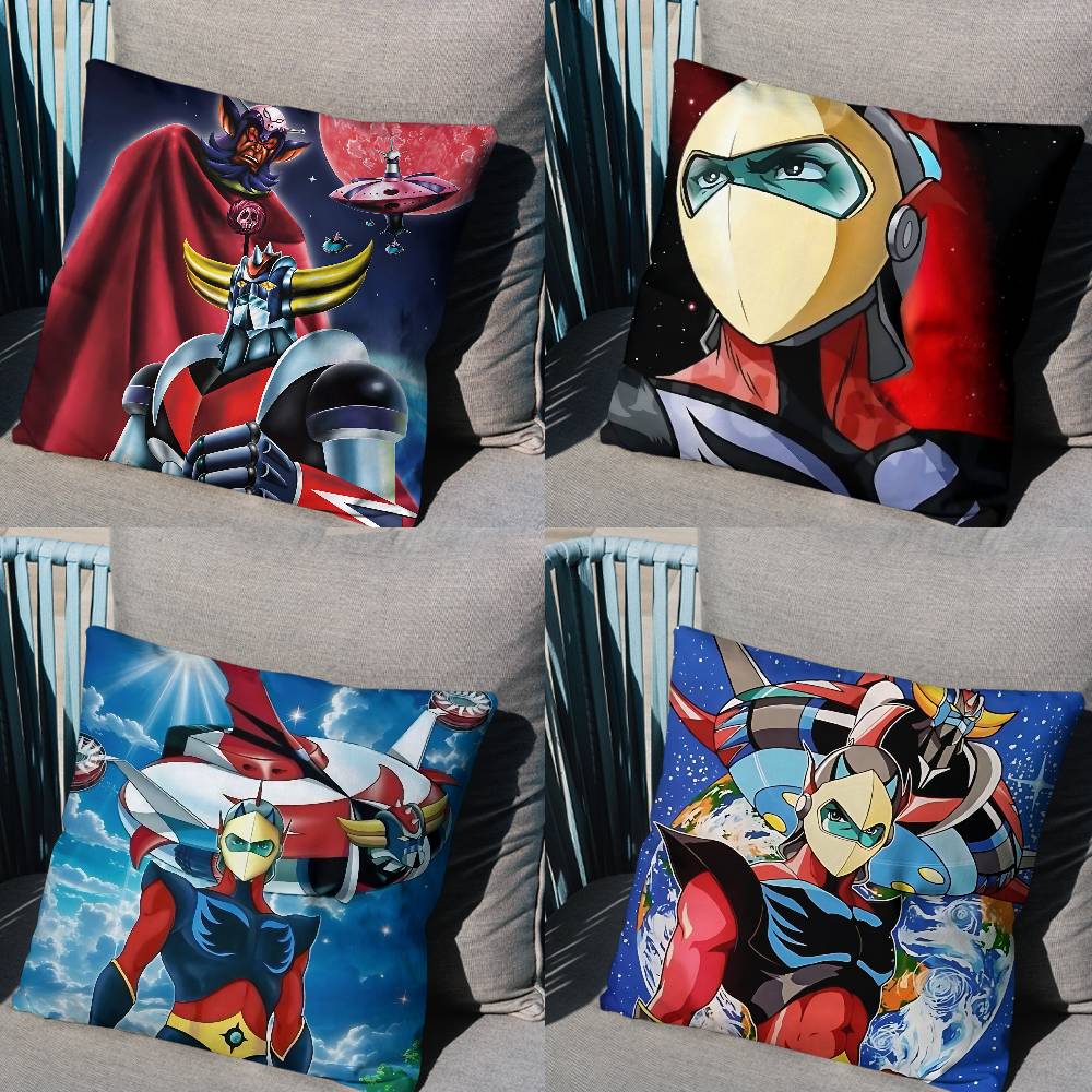 Alloy UFO Goldorak Grendizer Pillow Case Pillow Case Living Room Sofa Cushion Cover Suitable For Home Bedroom Room Decoration