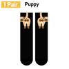 1Pair Funny Cotton Socks with Balls Cartoon Animal Socks Breathable Dog Middle Tube Socks Novelty Gifts for Diog Lovers