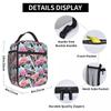 Black Striped And Cartoon Flamingo Insulated Lunch Bag for Office Cooler Thermal Food Box Tote Leakproof Lunch Boxes Container