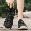 Men Sandals New Elastic Band Leather Hollow Breathable Comfortable Lightweight Summer Outdoor Beach Walking Sandals for Teen