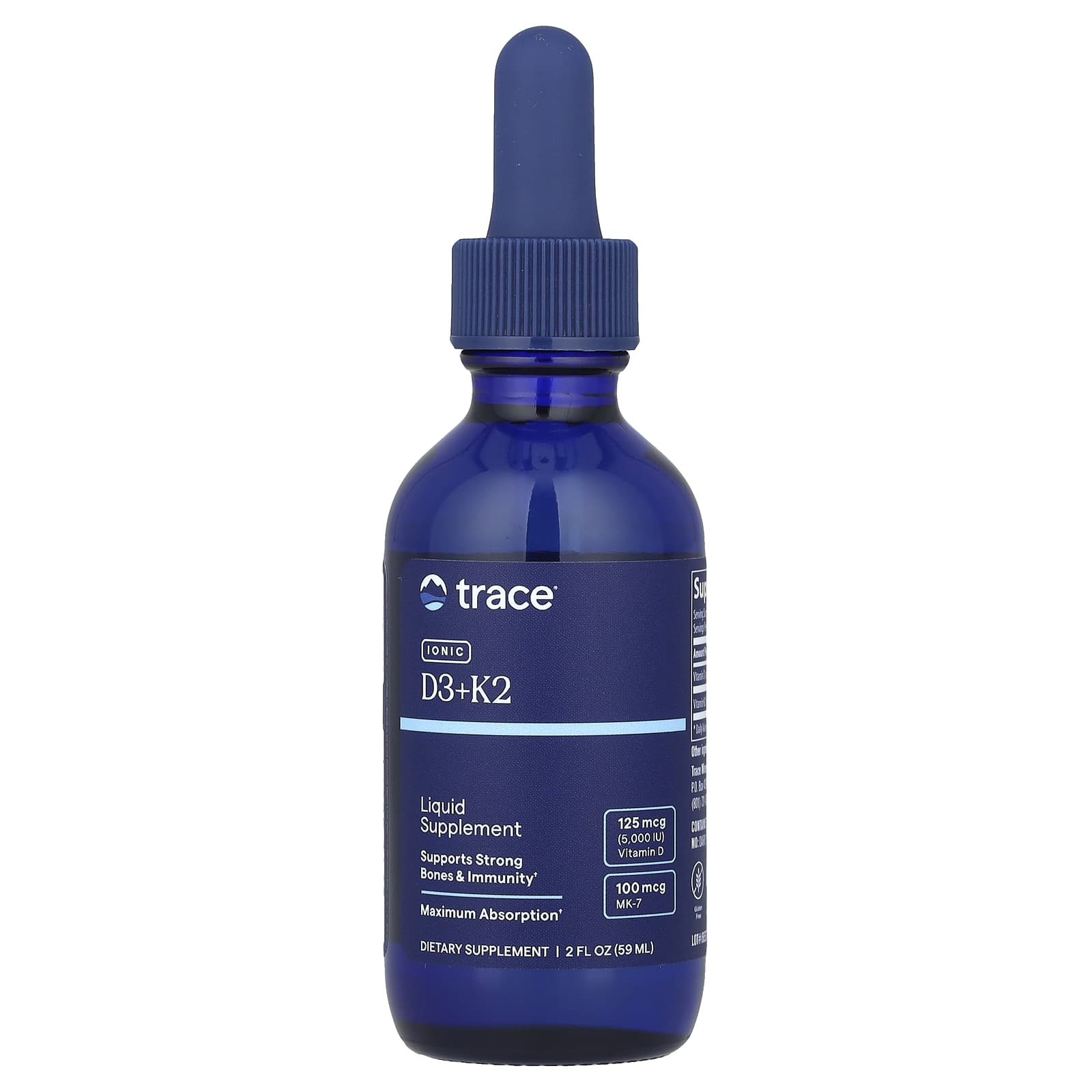 

Trace, іонний D3 + K2, 2 рідких унцій (59 мл)