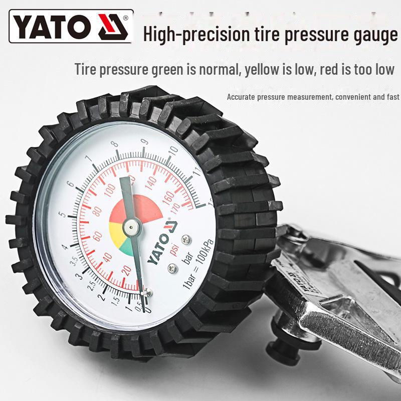 YATO High Precision Tire Pressure Gauge with Inflation Gun