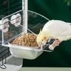 Anti Splashing Cage Mounted Bird Feeder Large Capacity Parrots Food Container  Budgie
