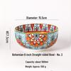 Blue Bohemian Porcelain Microwave-Safe Rice Bowl and Plate Set