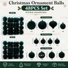 Velvet Christmas Ornament Balls Set 48PCS Plastic Flocked Baubles DIY Christmas Tree Decor Holiday Home Party Hanging Decor