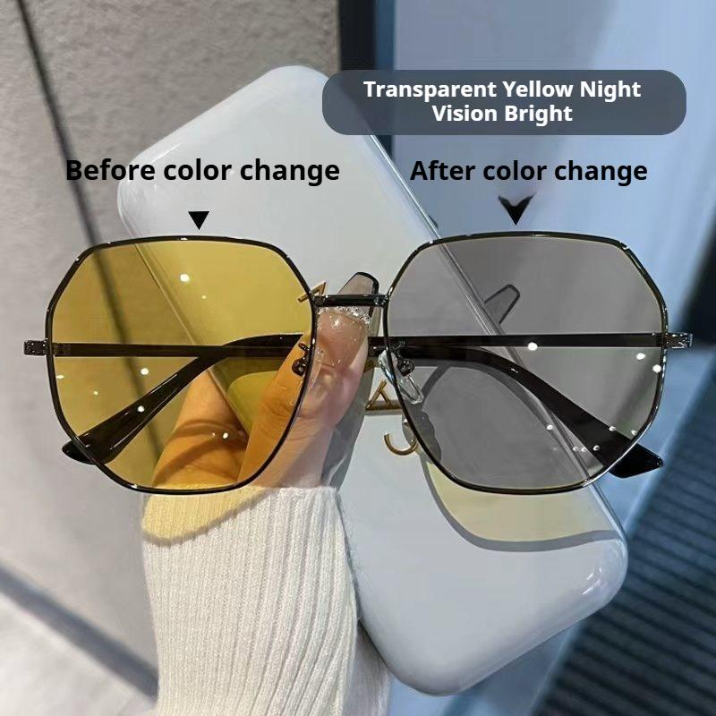 High-end European and American Style Sunglasses, Women's Summer Polygonal Anti-UV Sun Protection Sunglasses, Fashionable Glasses