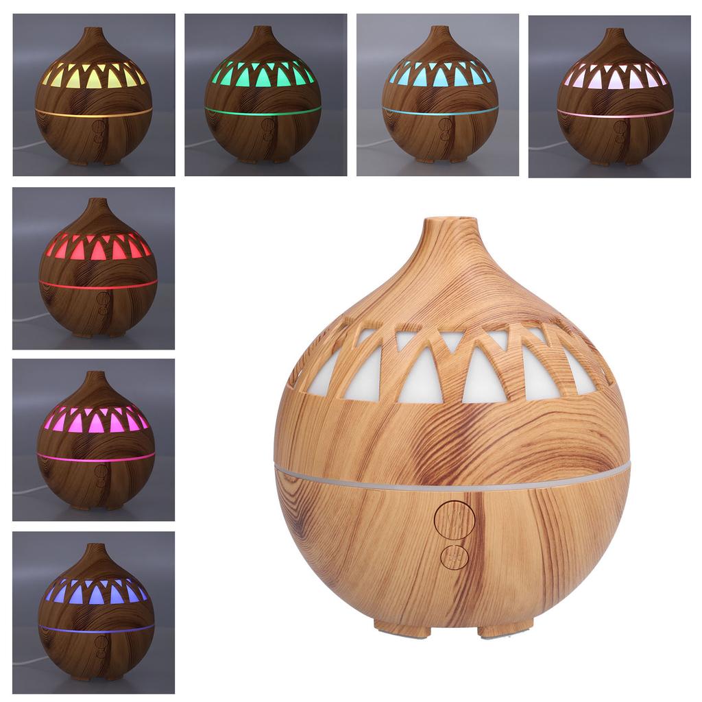 180ml Hollow Humidifier USB Powered Wood Grain Aroma Air Humidifier Night Light Humidifier