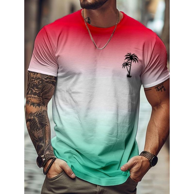 Summer Daily Casual Men's Loose-fitting Top 3D Wave Print Men's