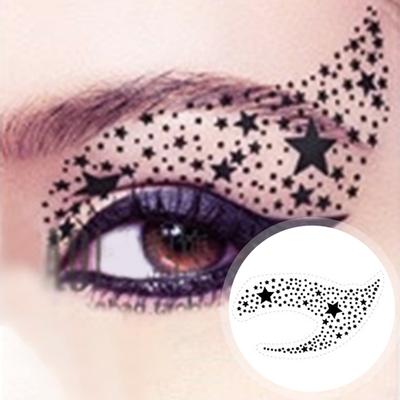 2 pezzi adesivi per tatuaggio occhi fai da te temporanei impermeabili stampa trasparente grande adesività ombretto usa e getta eyeliner adesivo per il viso strumento di trucco di Halloween