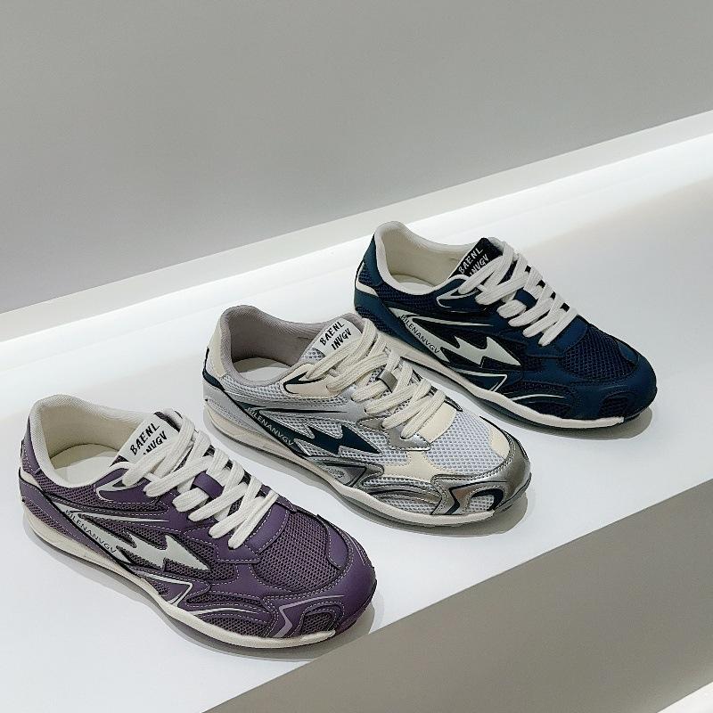 [Yushilai] 2025 autumn retro dad shoes women's versatile fashion silver laser casual sports shoes women