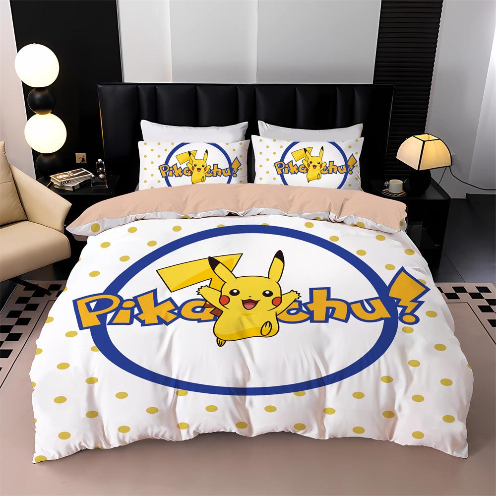 3D-printat Pikachu Sängkläder Anime Gengar P-Pokemon Ash Ketchum Täcke Påslakan Kuddfodral Flickor Pojkar Semesterpresenter