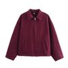 Women Vintage Lapel Zipper Cropped Jacket Casual Loose Long Sleeve Short Outerwear Streetwear Coat