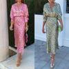 Clothing Women's Fashion Suit Commuter Collar Long-sleeved Printed Skirt Set