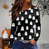 Women's Daily Casual Long-sleeved Printed O-neck Top