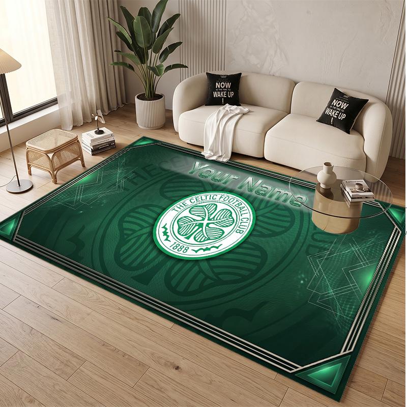 Personalized Crystal Velvet Carpet Celtic FC Pattern Non Slip Floor Rug