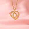 Trendy Luxury Heart and Flower Pendant Necklace for Women