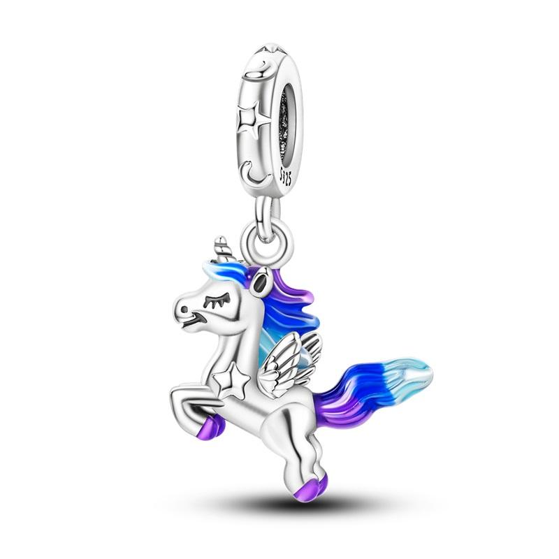 Compatible With Authentic Copper Charm Bead Charms Bead Charms Rainbow Horse Heart Shaped Charm Bead Charms Ideal For Women Fine Do It Yourself Birthd