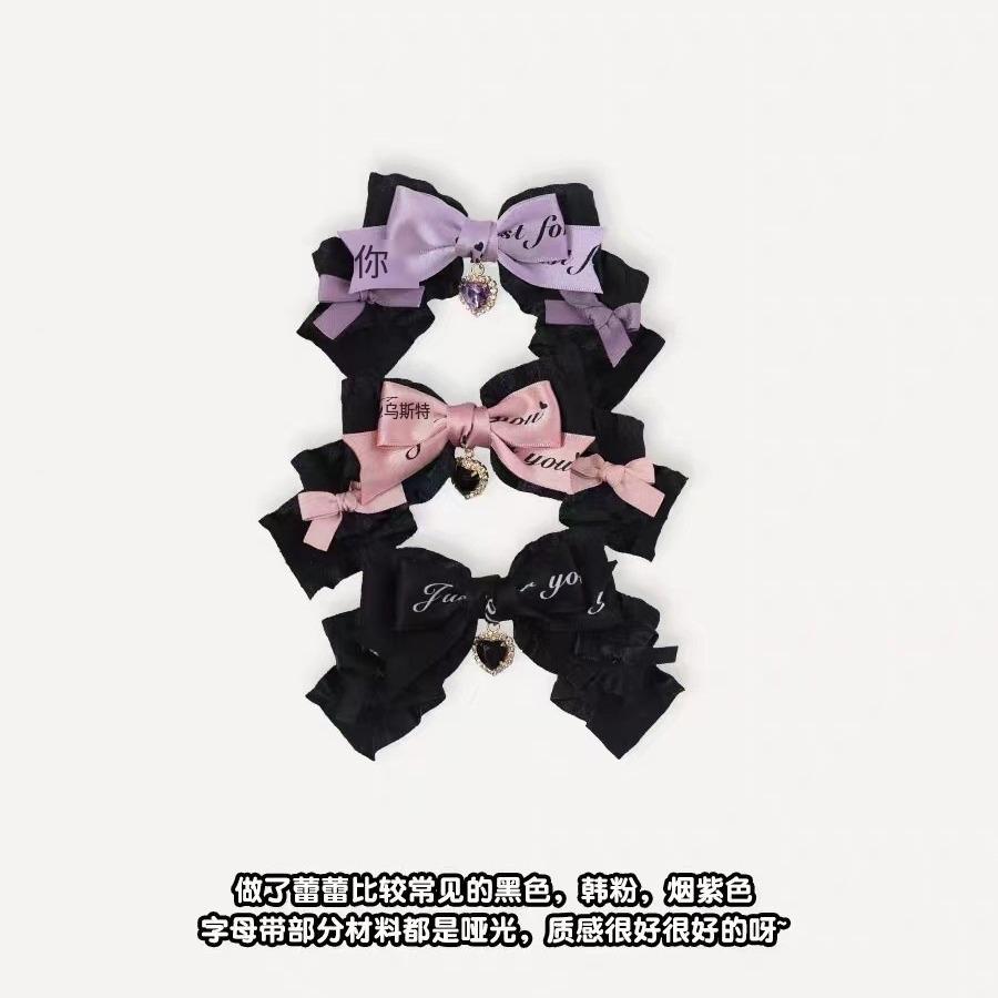[1 pair]Lolita Hair Clips Hair Bows Girl Y2k Accessories Trendy Hair Barrettes Fashion Hair Buckle Bows for Girls Hair Darling