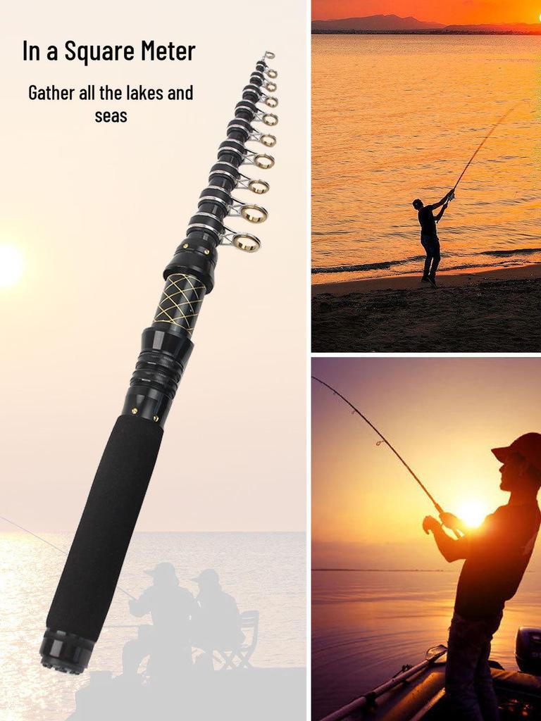 Ultra-compact, Universal High Carbon Fishing Rod for Freshwater & Seawater - Retractable, 28-tone, Long-casting, Ultra-hard.