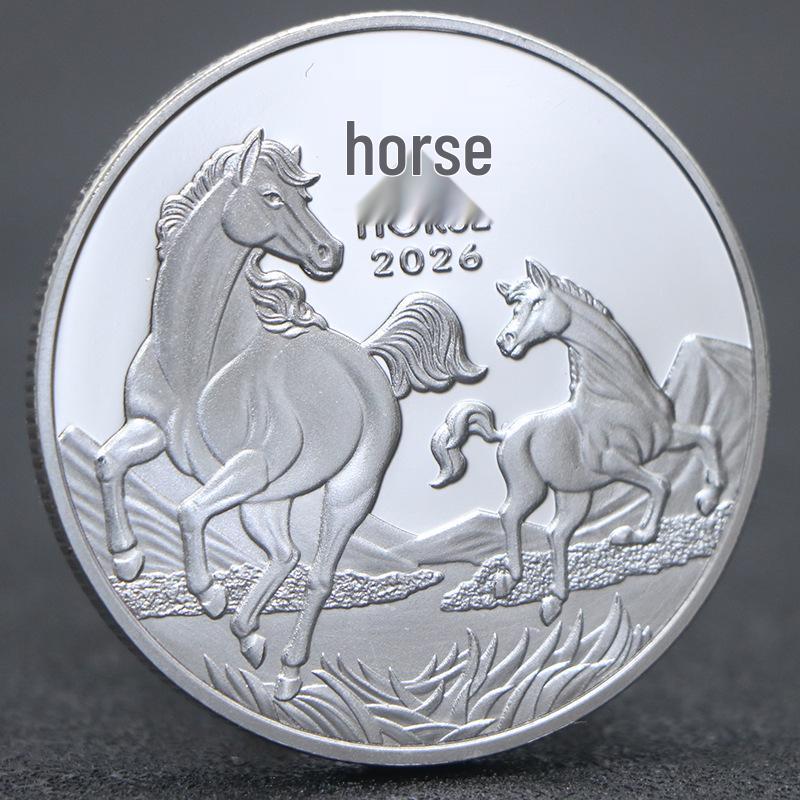 Moneta commemorativa zodiacale australiana 2026 Anno del Cavallo - Moneta con lavorazione artigianale di cavallo modello nuovo