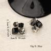Summer Square Zircon Cube Stud Earrings Women's Light Luxury Niche Earrings Exquisite Temperament Earrings
