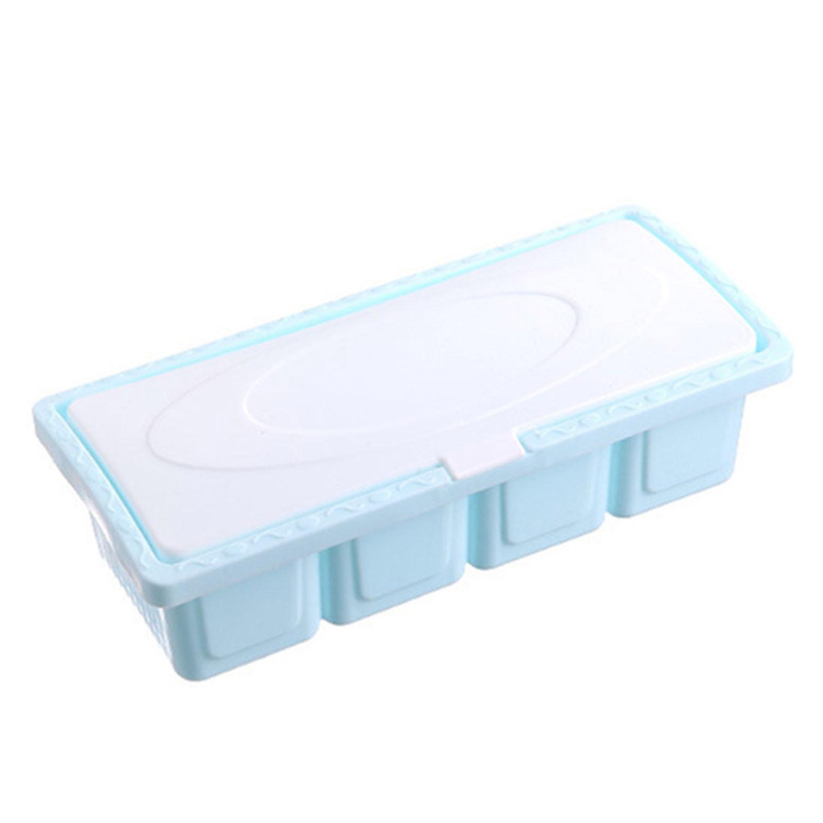 Kitchen Tool Plastic 4-grid Seasoning Storage Box Set Salt Condiment Spice Containers for Household Kitchen Spice Box Set синий