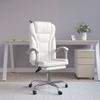 Vidaxl Foldable Office Chair, White, Faux Leather
