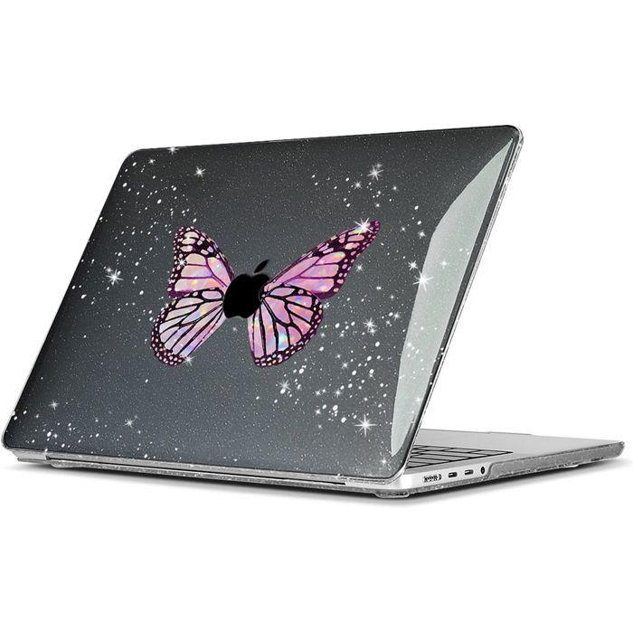Coque de protection pour MacBook Pro - BOOLING - 14 Pouces - Motif Papillon - Protection Rigide - Ultra-léger