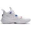 New LiNing Anti Slip Wear Resistant Mid Top Basketball Shoes Men White Blue ABPU055-1
