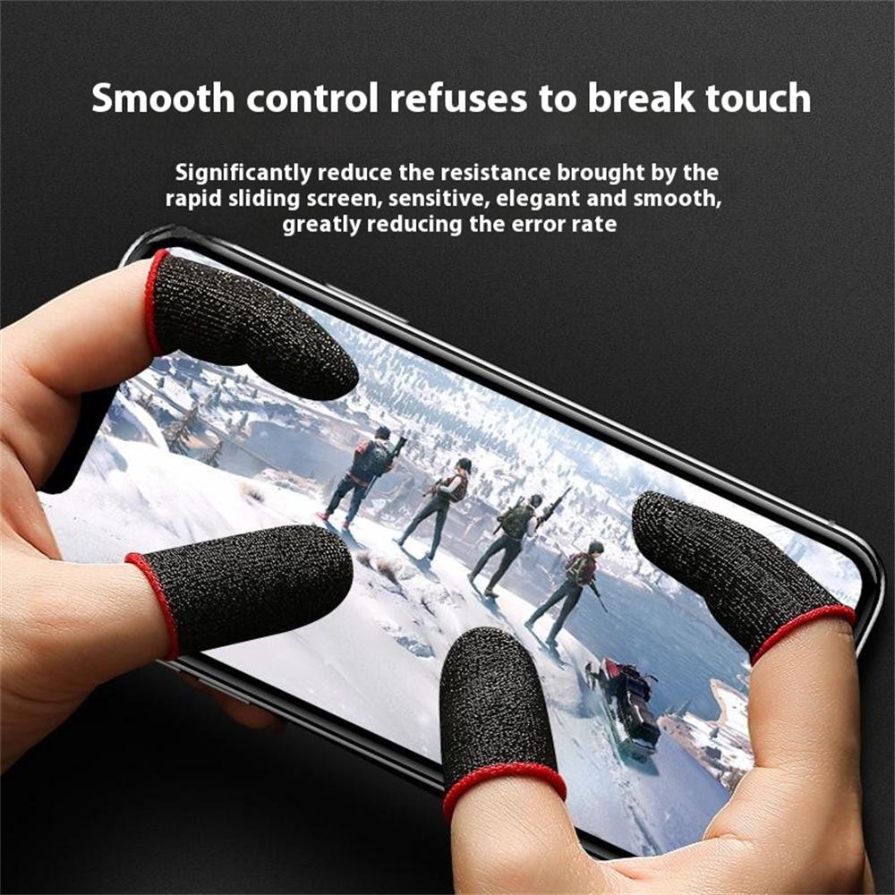 1Pair Gaming Finger Sleeves Anti-Slip Touchscreen Ultra-Thin Finger Cover for Mobile Games/E-Sports
