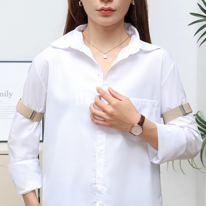 Shirt with Fashionable Sleeves for Adult Men and Women Shirt Sleeves Non-slip with Bartender Arm Swing Arm Strap 2 Pairs