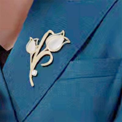 Delicate And Fashionable Tulip Brooch Women 'S Micro Set Zircon Brooch Versatile Suit Pin Accessories Clothing Accessories