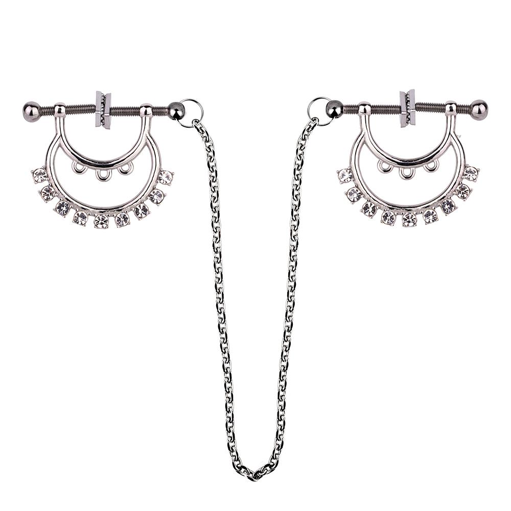 QKKQ New Stainless Steel Nipple Clamps Bondage Adult Sex Toys Noble Style Steel Clip Suitable for Adult Men and Women