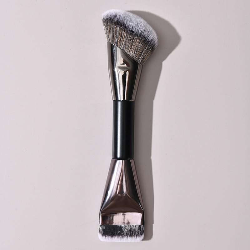 Double-Ended U-Shaped Nose Shadow & Highlighter Brush – Portable Makeup Tool for Foundation & Concealer